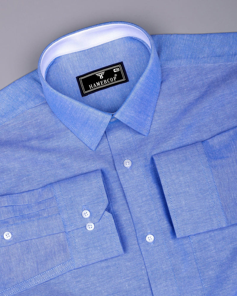 Arion Sky Blue Oxford Cotton Designer Formal Shirt