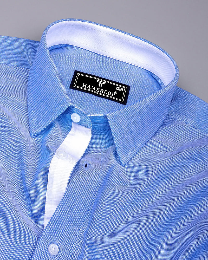 Arion Sky Blue Oxford Cotton Designer Formal Shirt