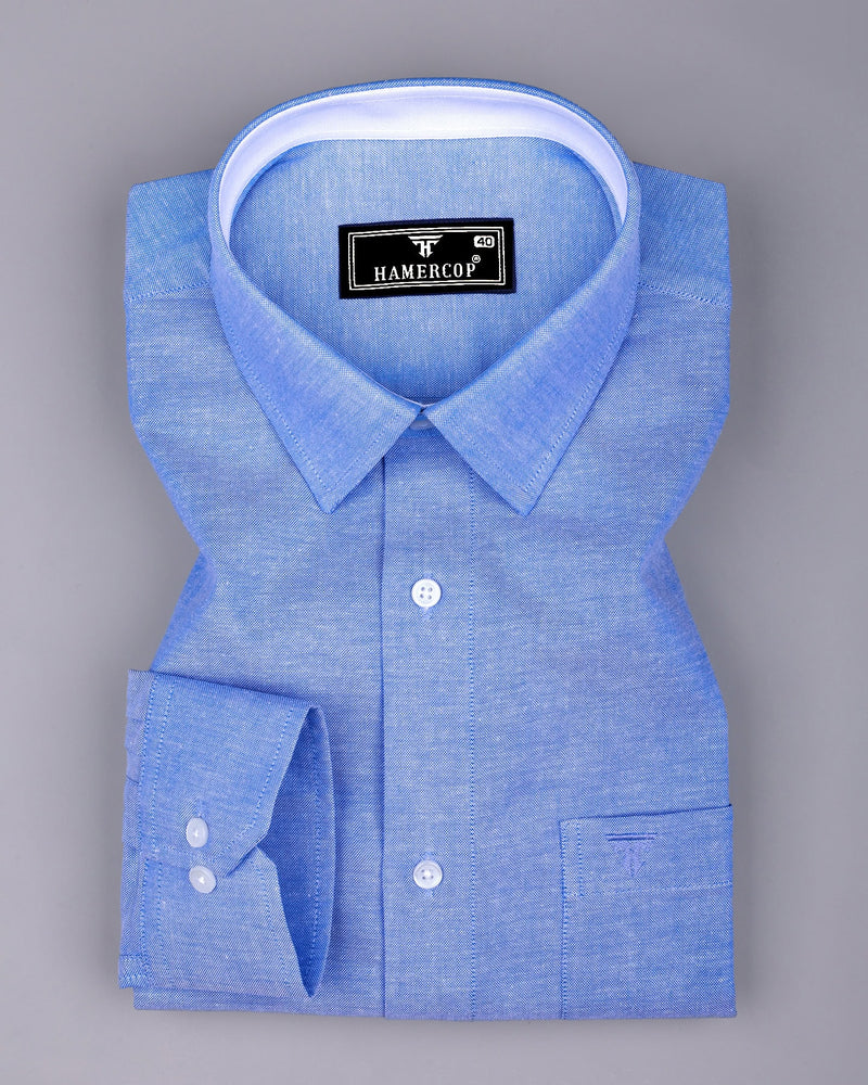 Arion Sky Blue Oxford Cotton Designer Formal Shirt