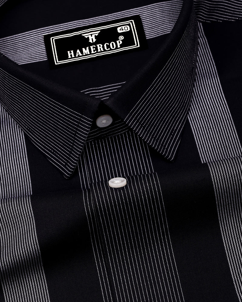 Breez Black White Stripe Oxford Cotton Shirt for Men Hamercop Breez Black White Stripe Oxford Cotton Shirt for Men Hamercop