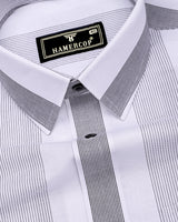 Breez White With Black Stripe Oxford Cotton Shirt