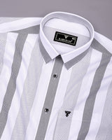 Breez White With Black Stripe Oxford Cotton Shirt