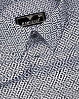 Truxton White With Black Dobby Textured Cotton Shirt