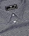 Truxton Black With White Dobby Textured Cotton Shirt