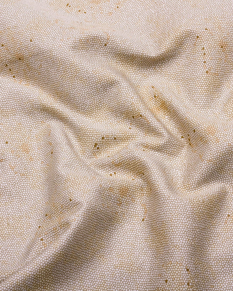 Virgo Green With White Printed Cotton Shirt