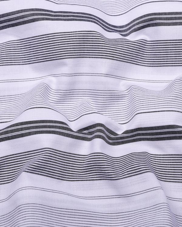 Tista White With Black Stripe Oxford Cotton Shirt