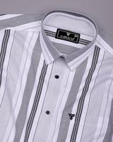 Tista White With Black Stripe Oxford Cotton Shirt