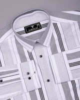 Tista White With Black Stripe Oxford Cotton Shirt