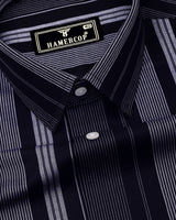 Tista Blue With White Stripe Oxford Cotton Shirt