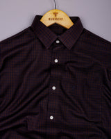 Crater Brown With Black Dobby Check Cotton Shirt