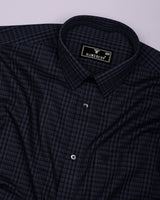 Crater Gray With Black Dobby Check Cotton Shirt