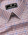 Tirana Latte Cream With Off White Check Dobby Cotton Shirt