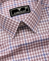 Tirana Latte Cream With Off White Check Dobby Cotton Shirt