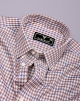 Tirana Latte Cream With Off White Check Dobby Cotton Shirt