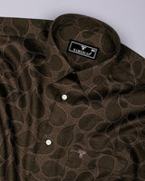 Mhendi Green With Black Paisley Printed  Satin Cotton Shirt