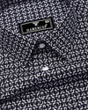 Swinford Black With White Dobby Textured Cotton Shirt