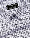 Swinford White With Black Dobby Textured Cotton Shirt