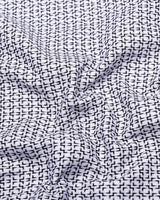 Swinford White With Black Dobby Textured Cotton Shirt