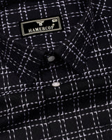 Coorg Black With White Dobby Check Cotton Shirt