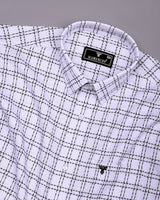 Coorg White With Black Dobby Check Cotton Shirt