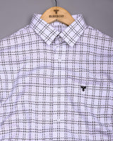 Coorg White With Black Dobby Check Cotton Shirt