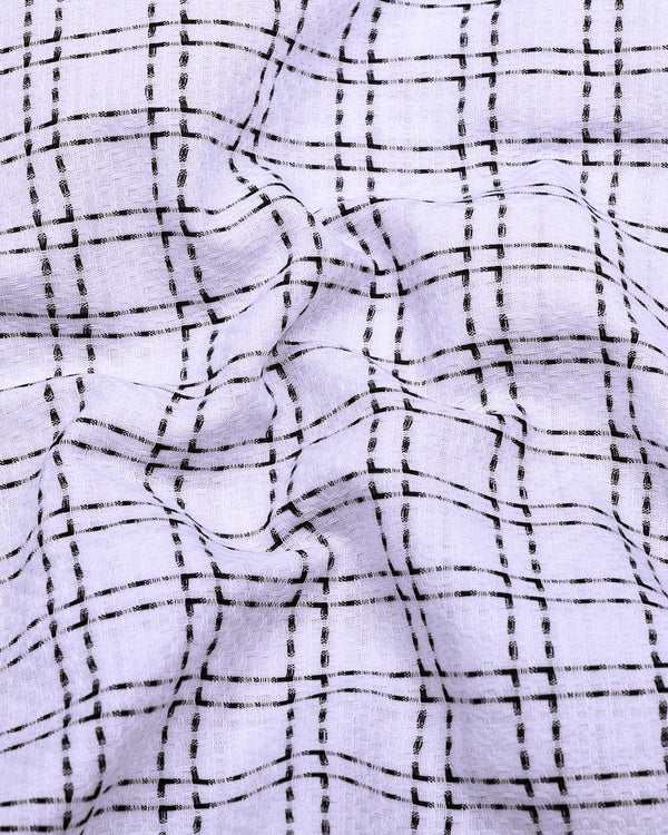 Coorg White With Black Dobby Check Cotton Shirt