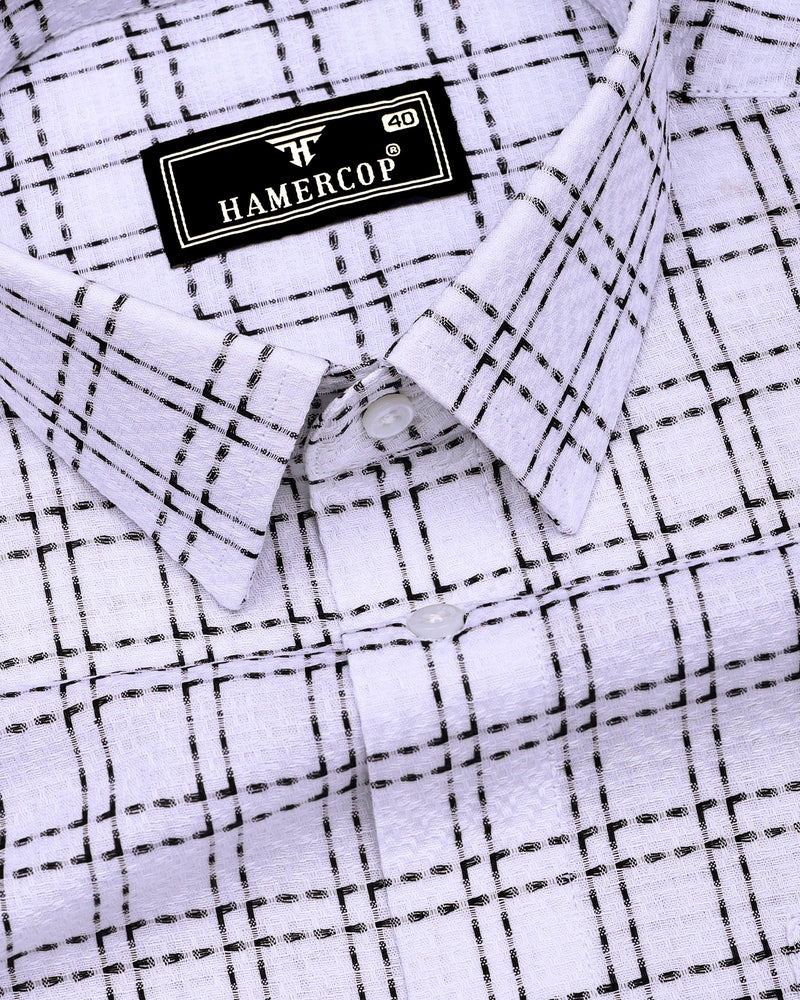 Coorg White With Black Dobby Check Cotton Shirt