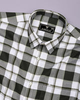 Barban Green With White Waffle Dobby Check Shirt