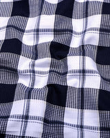Barban Blue With White Waffle Dobby Check Shirt