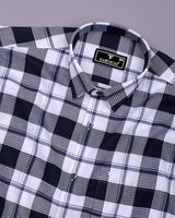 Barban Blue With White Waffle Dobby Check Shirt