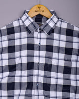 Barban Blue With White Waffle Dobby Check Shirt