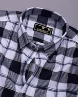 Barban Blue With White Waffle Dobby Check Shirt