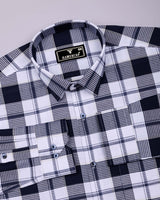 Barban Blue With White Waffle Dobby Check Shirt