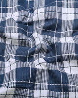 Crocus Blue With White Waffle Dobby Check Shirt