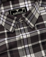 Montero Brown Waffle Check Dobby Cotton Shirt