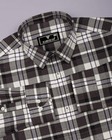 Montero Brown Waffle Check Dobby Cotton Shirt
