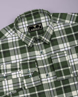 Montero Green Waffle Check Dobby Cotton Shirt