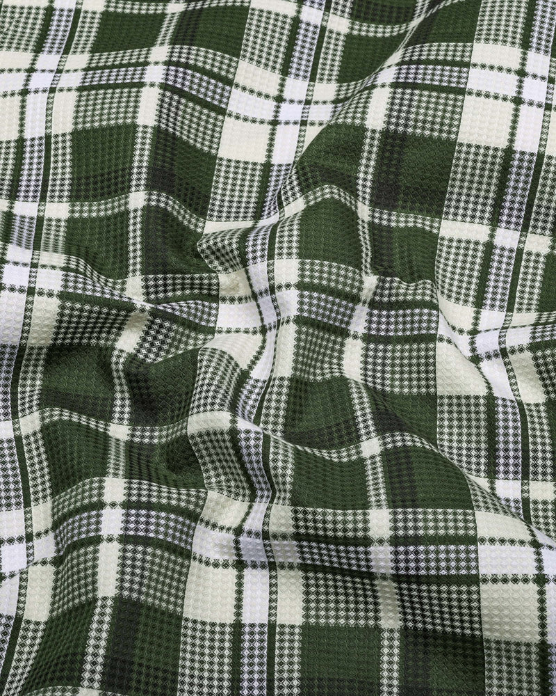 Montero Green Waffle Check Dobby Cotton Shirt