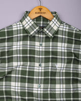 Montero Green Waffle Check Dobby Cotton Shirt