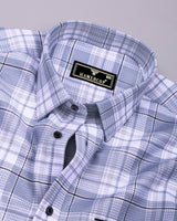 Drinova Gray Waffle Check Dobby Cotton Shirt