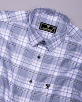 Drinova Gray Waffle Check Dobby Cotton Shirt