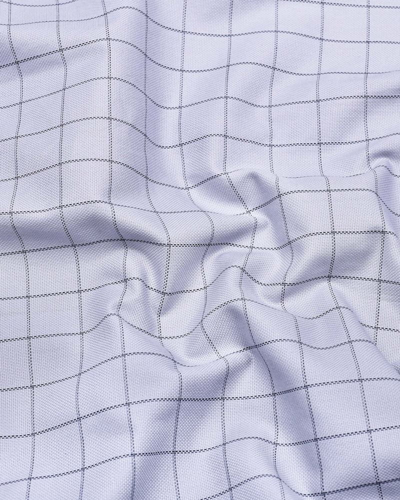 Fog Gray With Black Check Dobby Cotton Shirt