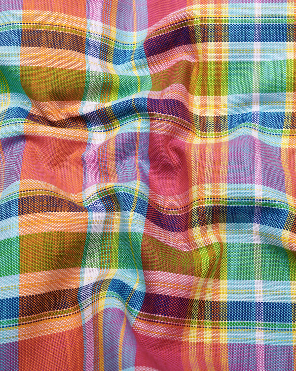Cibaka Multicolor Dobby Check Cotton Shirt