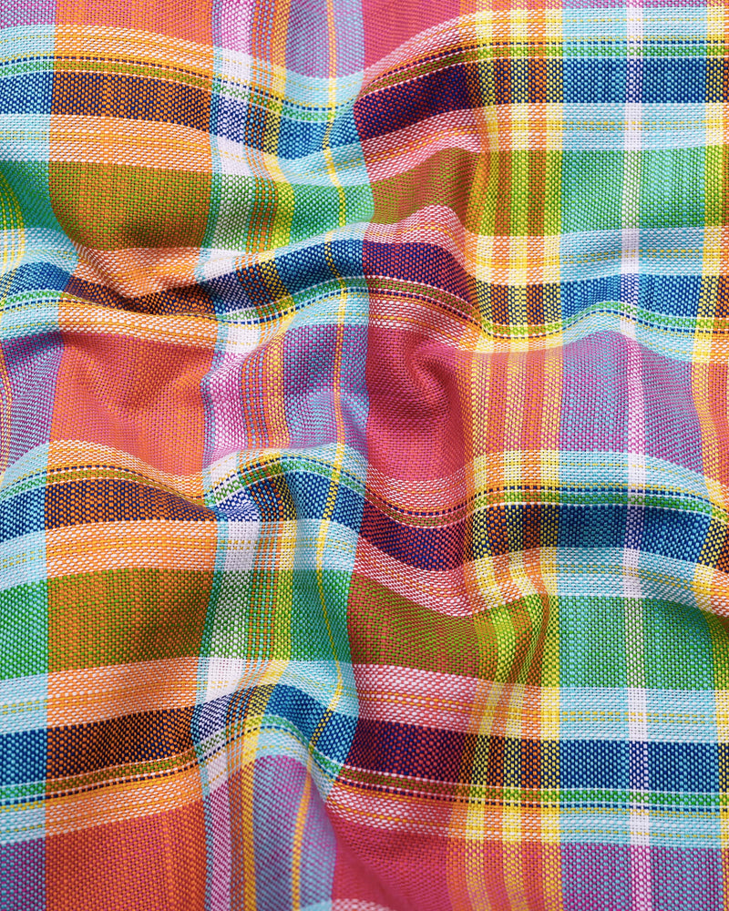 Cibaka Multicolor Dobby Check Cotton Shirt