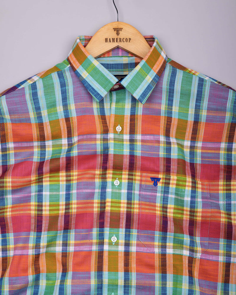 Cibaka Multicolor Dobby Check Cotton Shirt