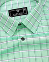 Seafoam Green With White Twill Check Premium Cotton Shirt