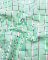 Seafoam Green With White Twill Check Premium Cotton Shirt