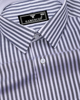 Naxon Blue With White Dobby Stripe Formal Cotton Designer Shirt