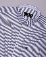 Naxon Blue With White Dobby Stripe Formal Cotton Designer Shirt
