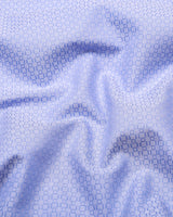 Cotlin Blue With White Jacquard Texture Premium Giza Shirt